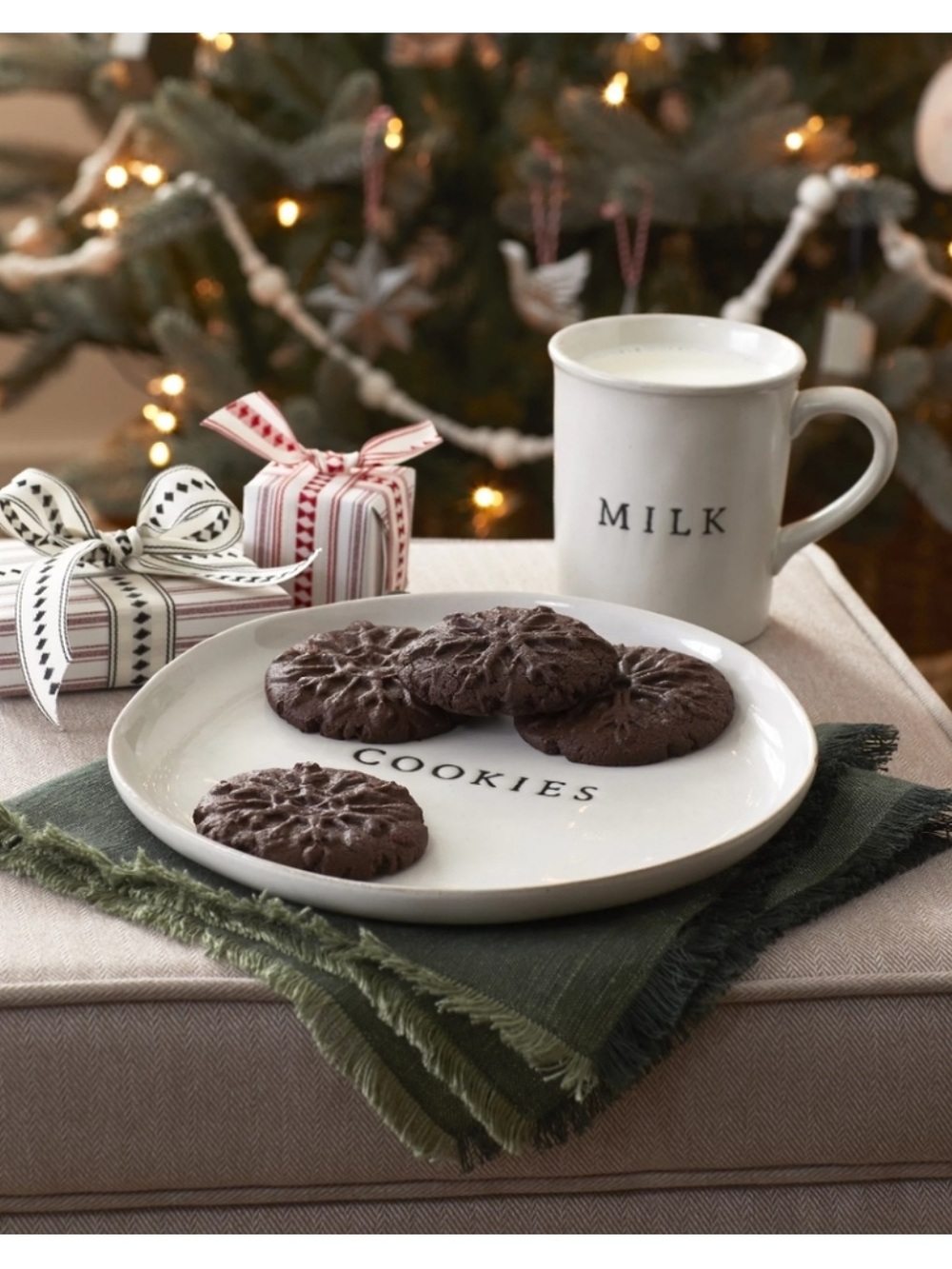 Hearth & Hand with Magnolia Milk Mug & Cookies Plate Set Holiday Santa